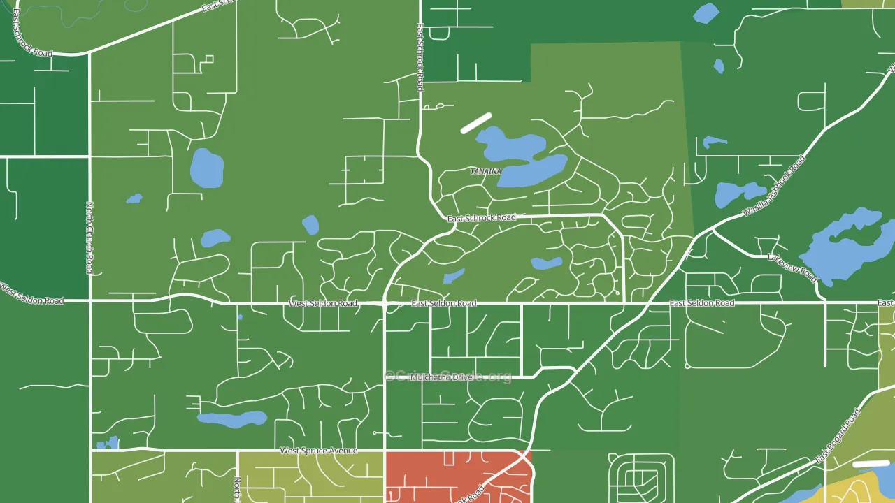Tanaina, AK Map of Vandalism Rates