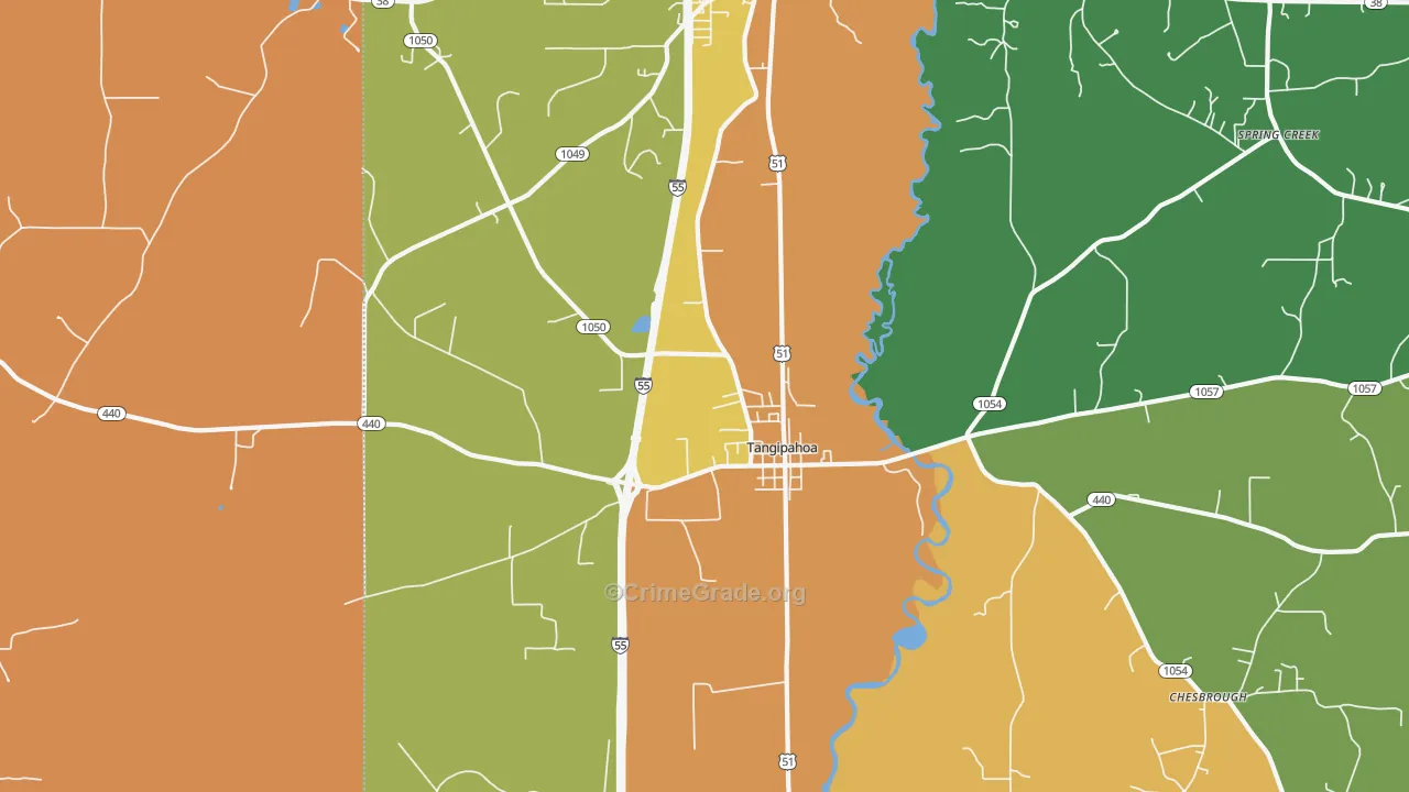 Tangipahoa, LA Map of Vandalism Rates