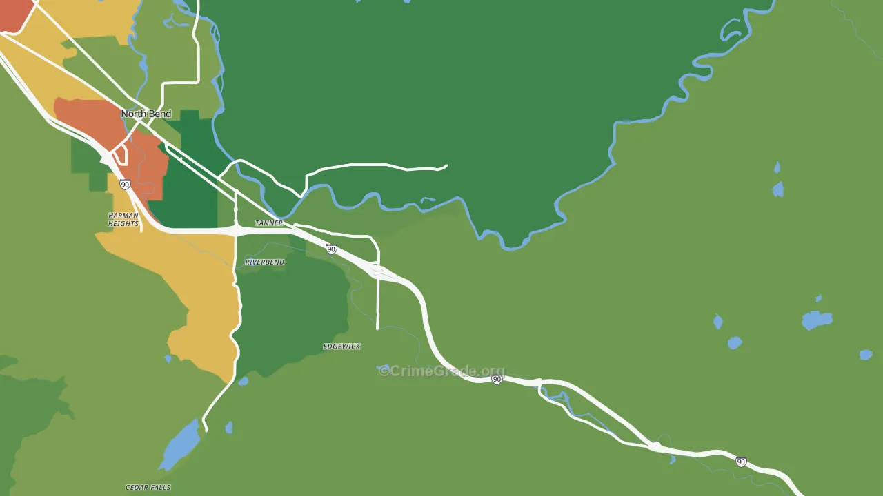 Tanner, WA Map of Vandalism Rates