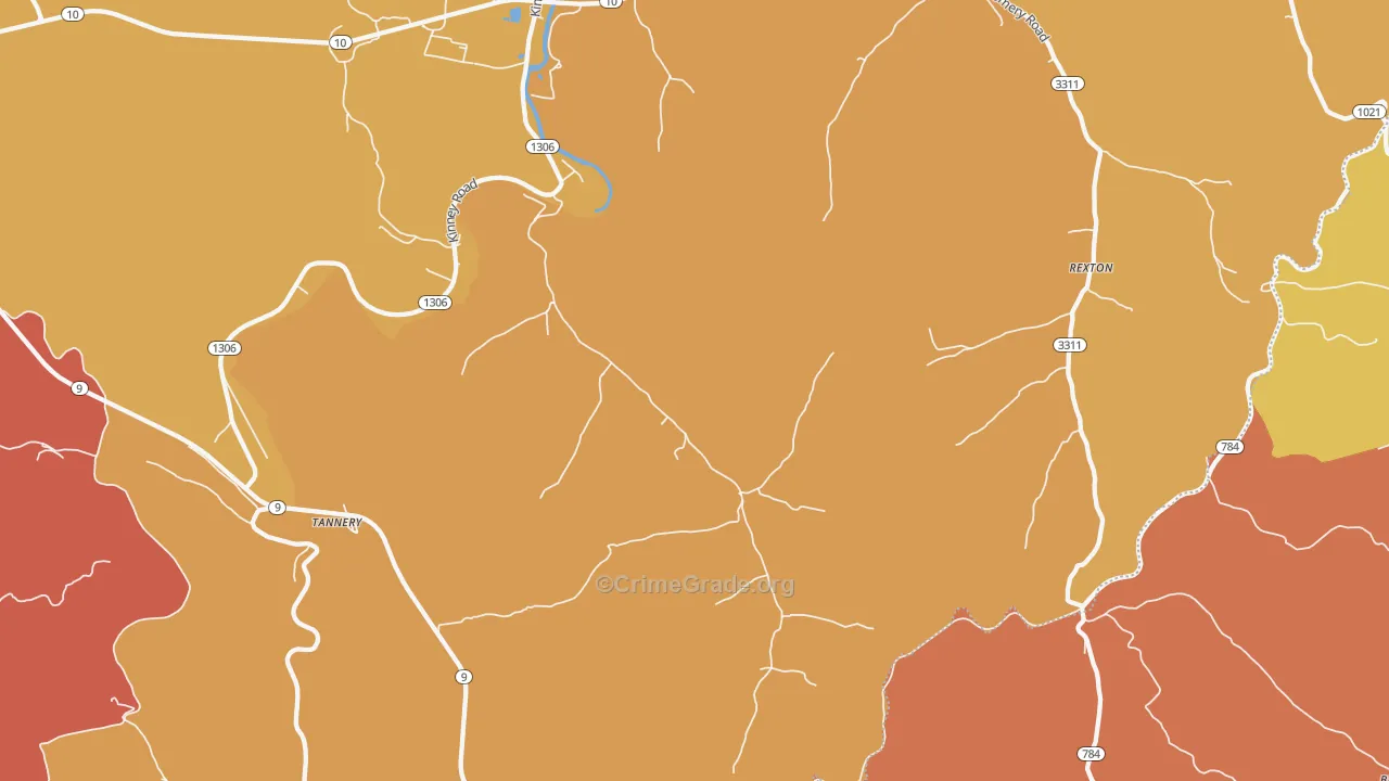 Tannery, KY Map of Vandalism Rates
