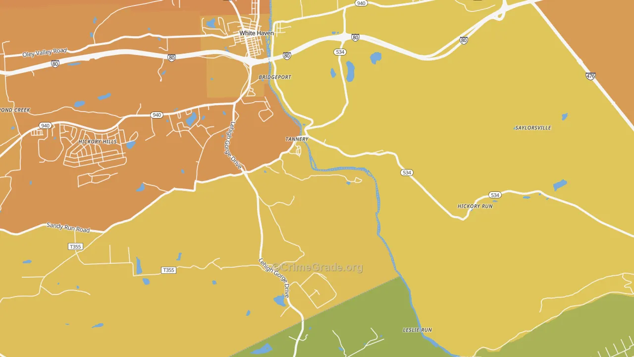 Tannery, PA Map of Vandalism Rates