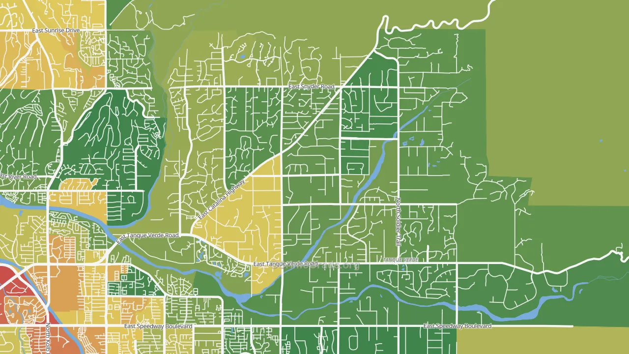 Tanque Verde, AZ Map of Vandalism Rates