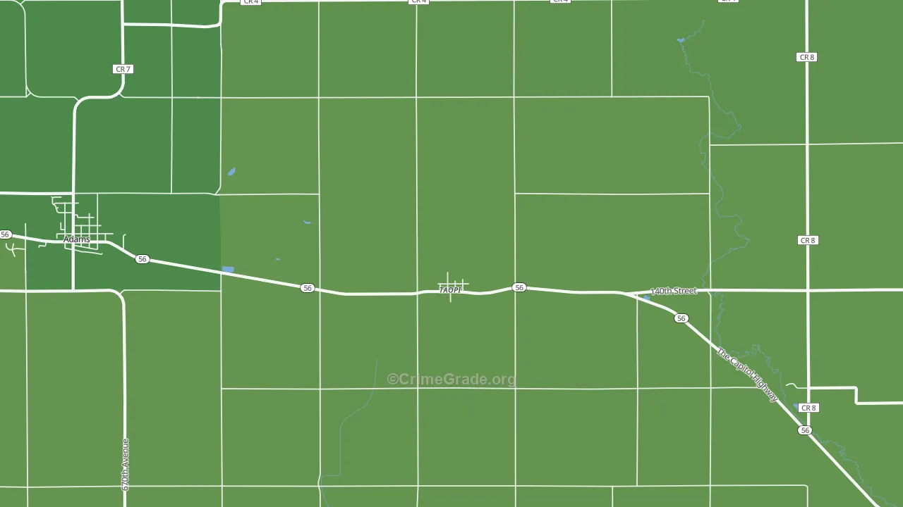 Taopi, MN Map of Vandalism Rates