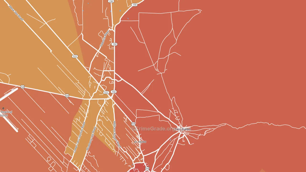 Taos Pueblo, NM Map of Vandalism Rates