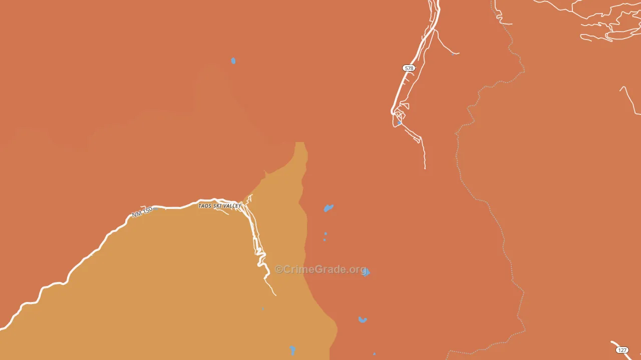 Taos Ski Valley, NM Map of Vandalism Rates