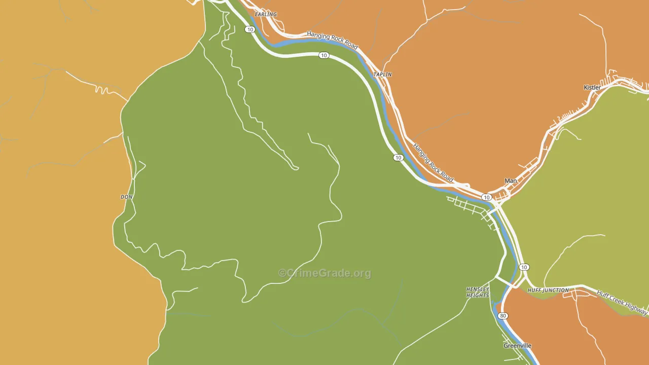Taplin, WV Map of Vandalism Rates