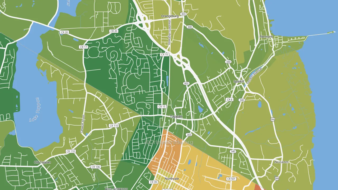 Tappan, NY Map of Vandalism Rates