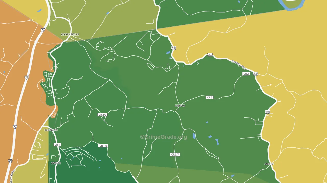 Tappan, WV Map of Vandalism Rates