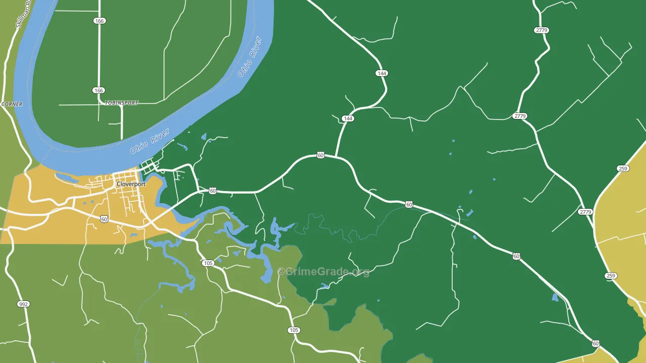 Tar Fork, KY Map of Vandalism Rates