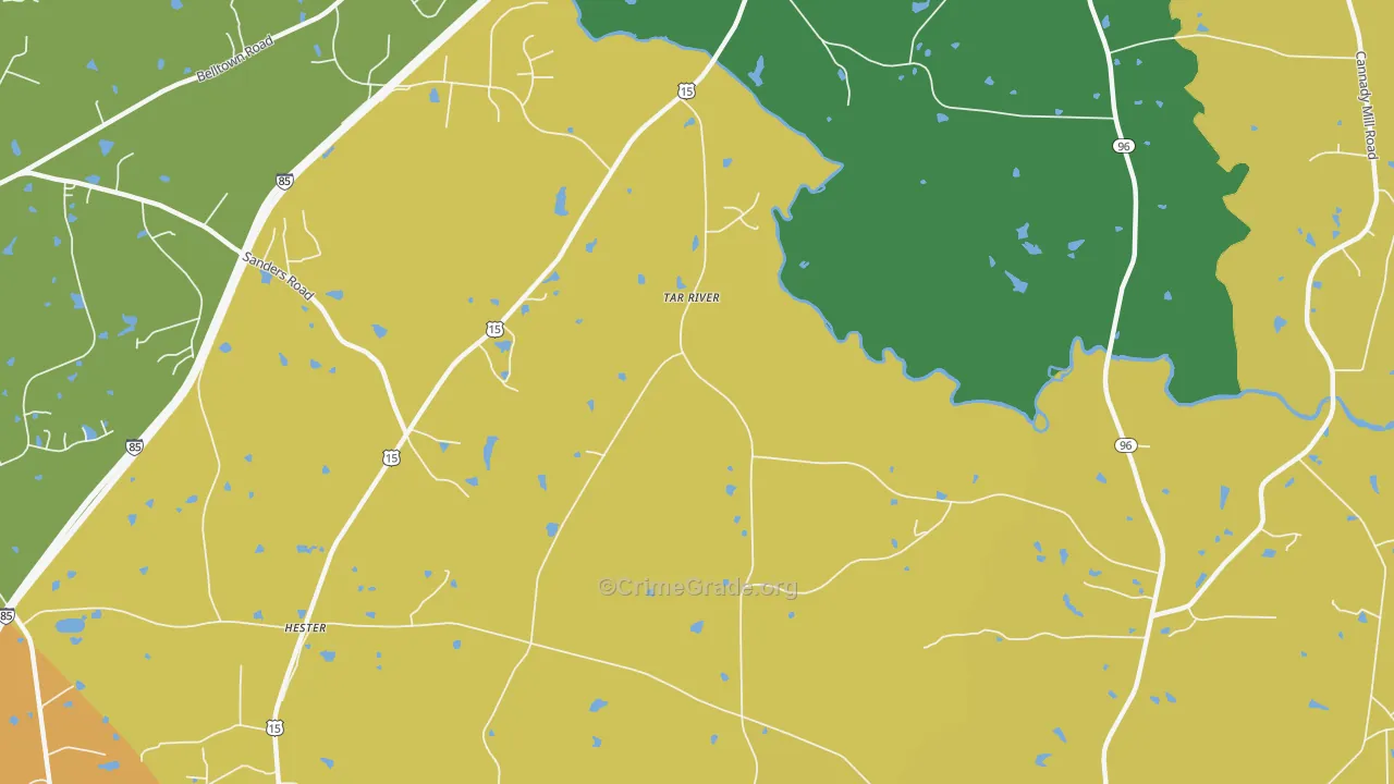 Tar River, NC Map of Vandalism Rates
