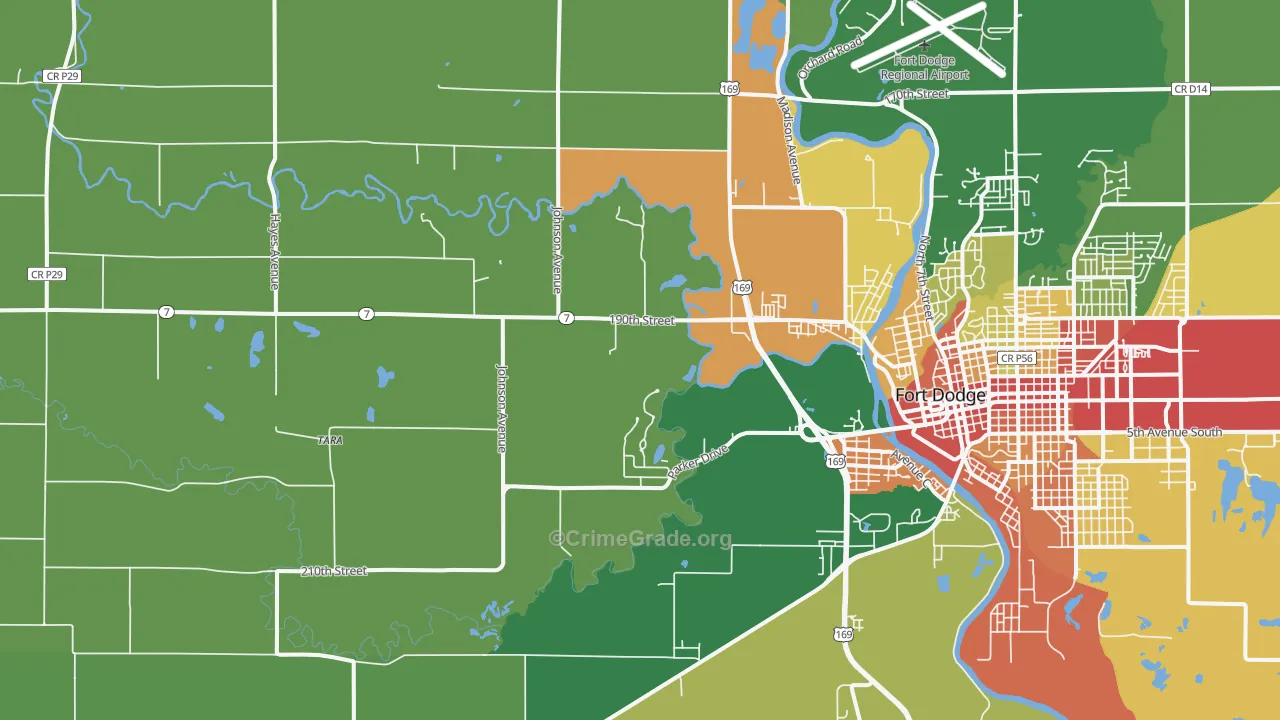 Tara, IA Map of Vandalism Rates