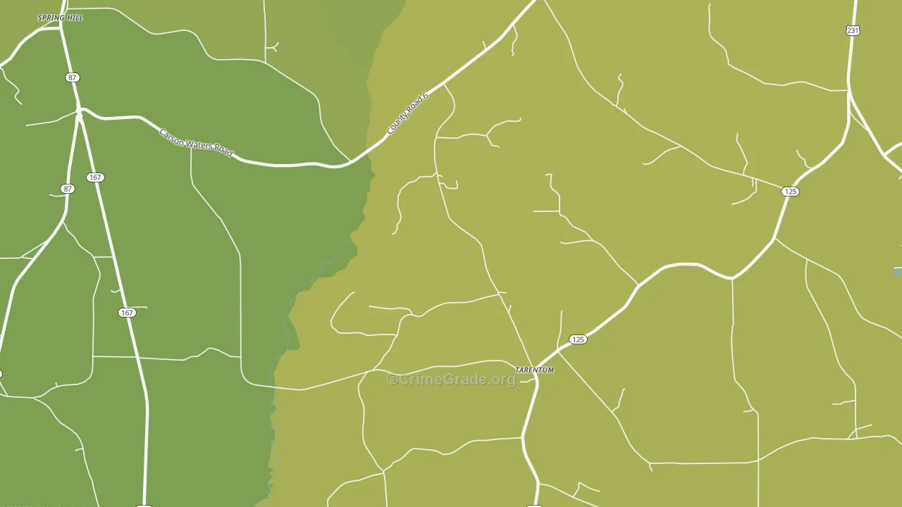 Tarentum, AL Map of Vandalism Rates