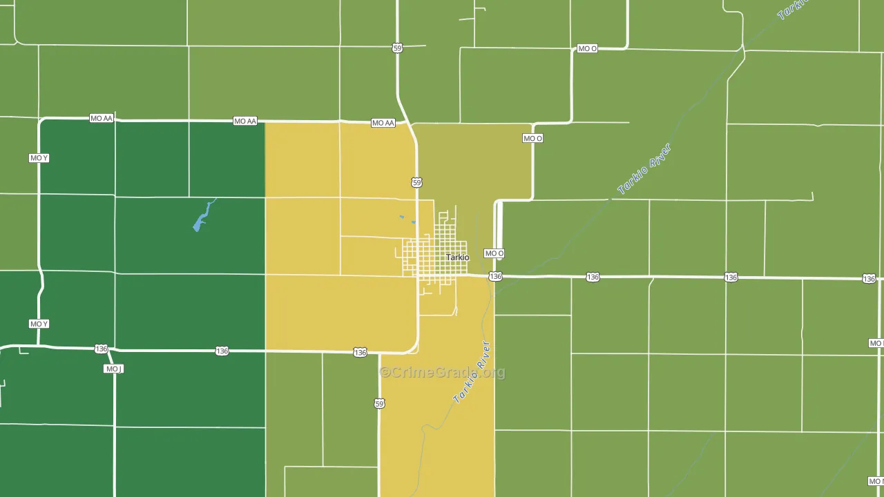 Tarkio, MO Map of Vandalism Rates