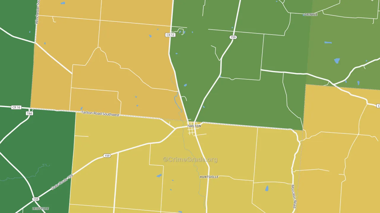 Tarlton, OH Map of Vandalism Rates