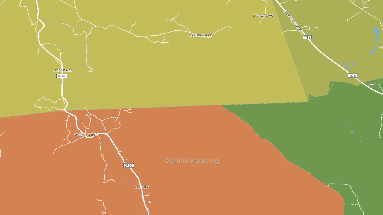 Tarlton, TN Map of Vandalism Rates