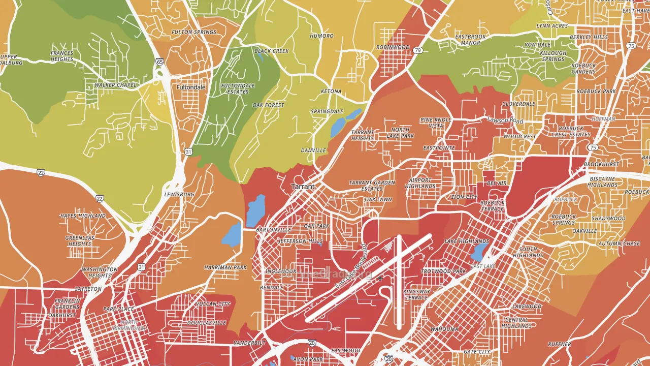 Tarrant, AL Map of Vandalism Rates