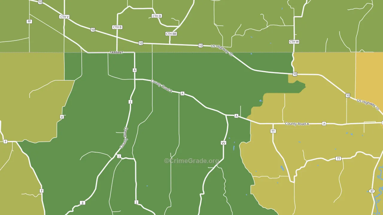 Tarrant, WI Map of Vandalism Rates