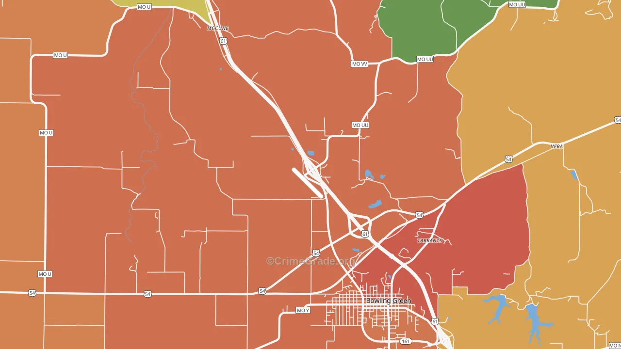 Tarrants, MO Map of Vandalism Rates