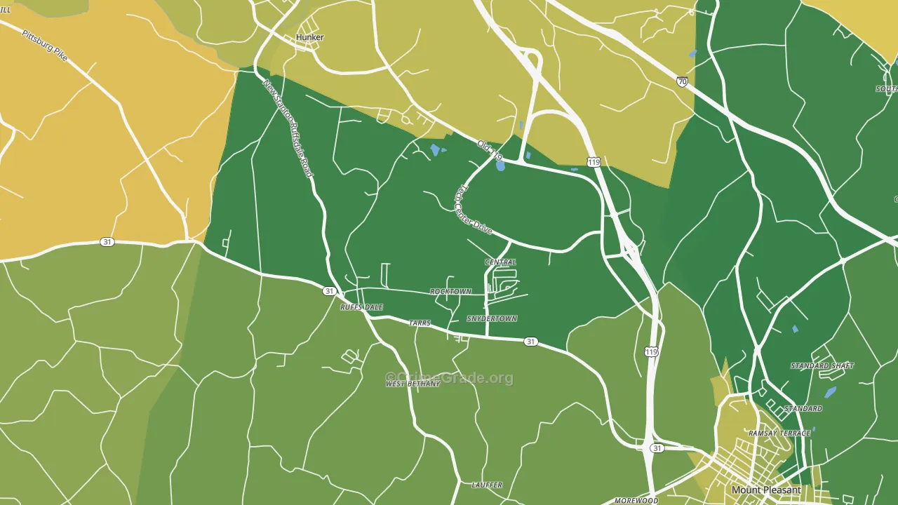 Tarrs, PA Map of Vandalism Rates