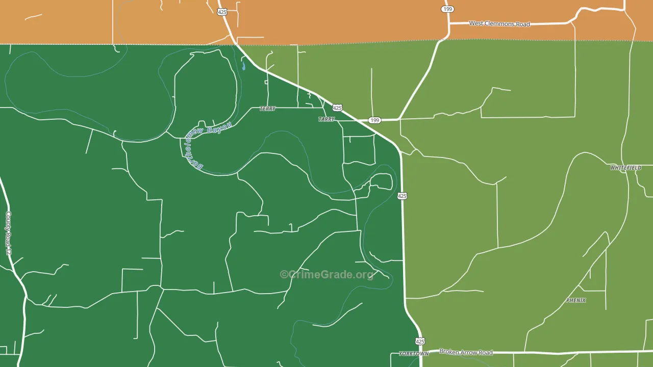 Tarry, AR Map of Vandalism Rates