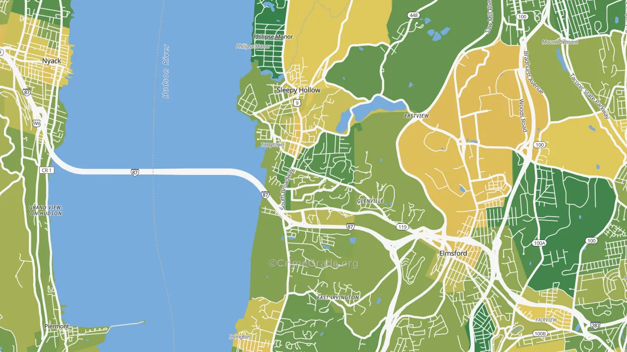 Tarrytown, NY Map of Vandalism Rates