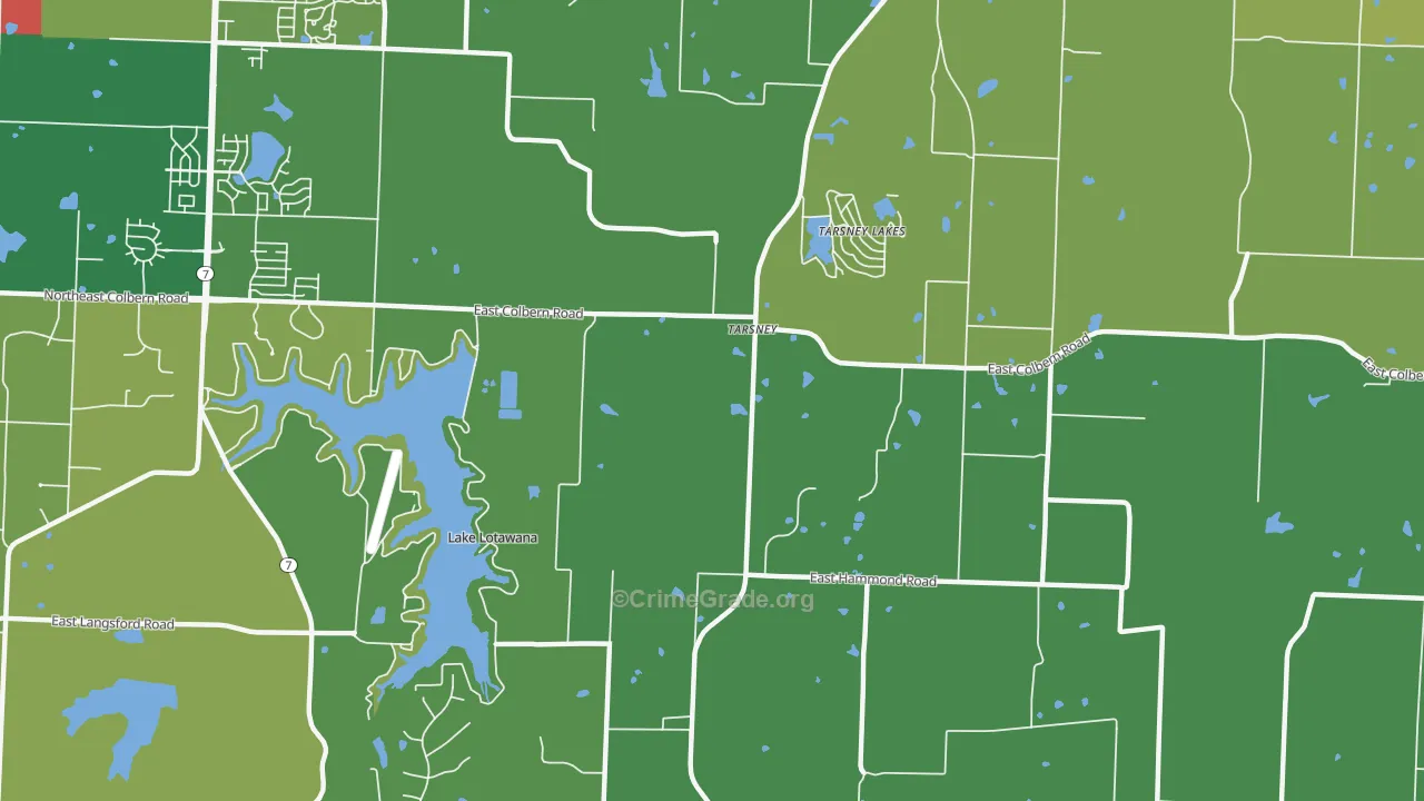 Tarsney Lakes, MO Map of Vandalism Rates