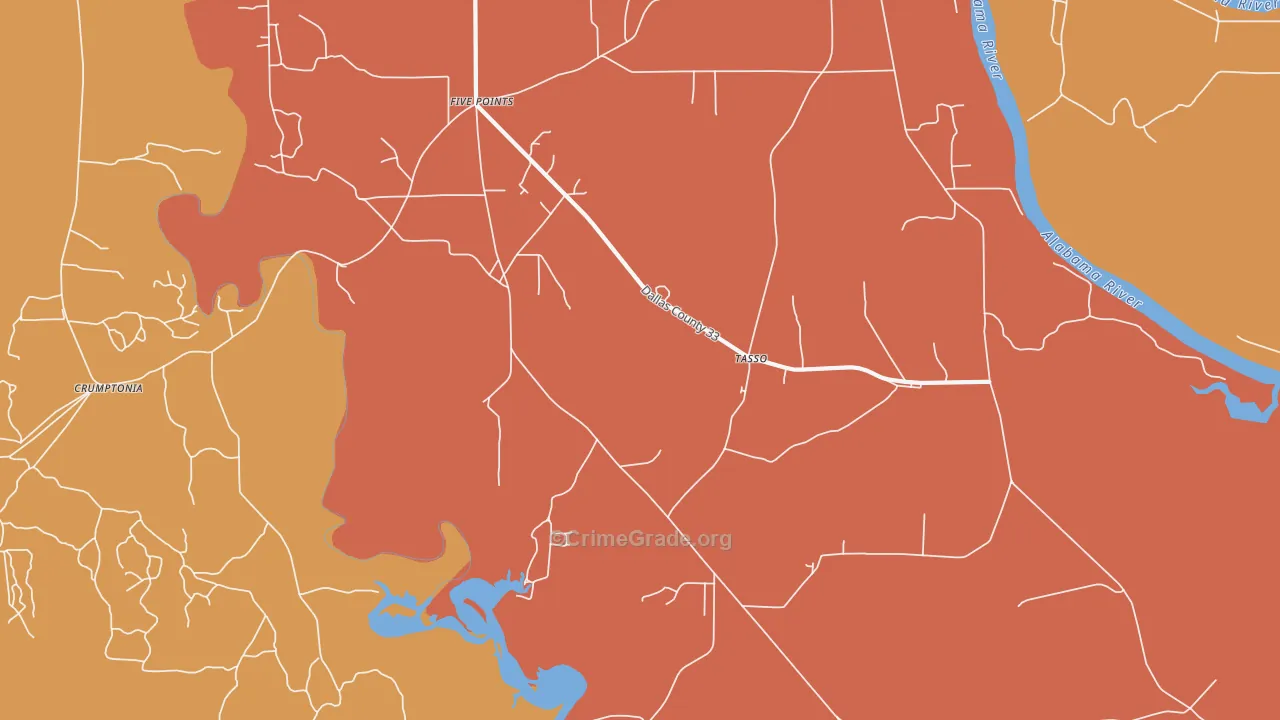 Tasso, AL Map of Vandalism Rates
