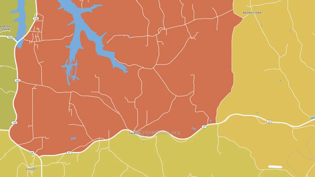 Taswell, IN Map of Vandalism Rates
