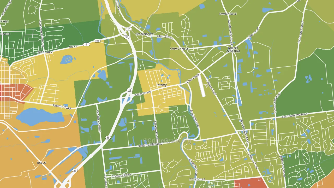 Tatamy, PA Map of Vandalism Rates