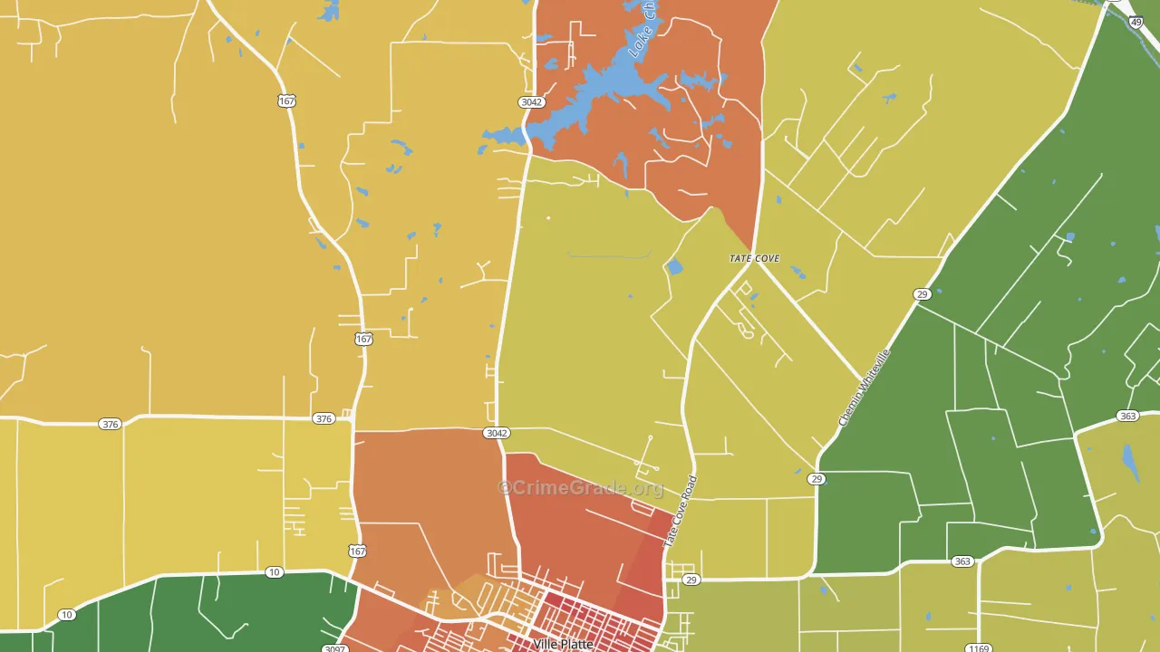 Tate Cove, LA Map of Vandalism Rates