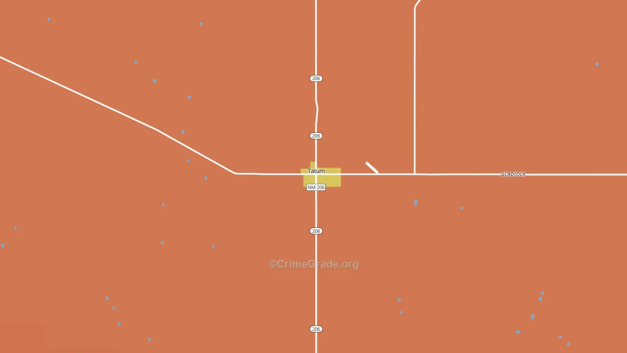 Tatum, NM Map of Vandalism Rates