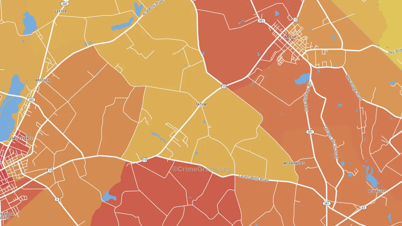 Tatum, SC Map of Vandalism Rates