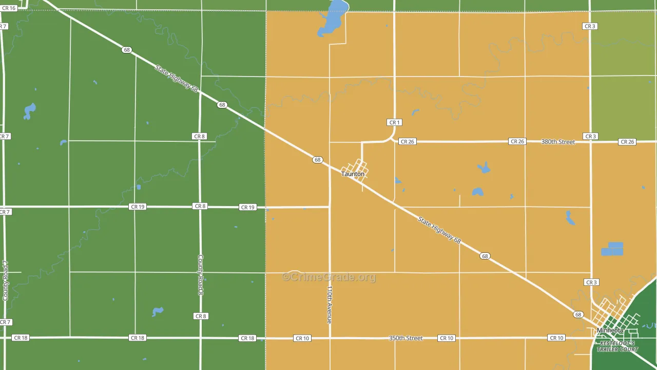 Taunton, MN Map of Vandalism Rates