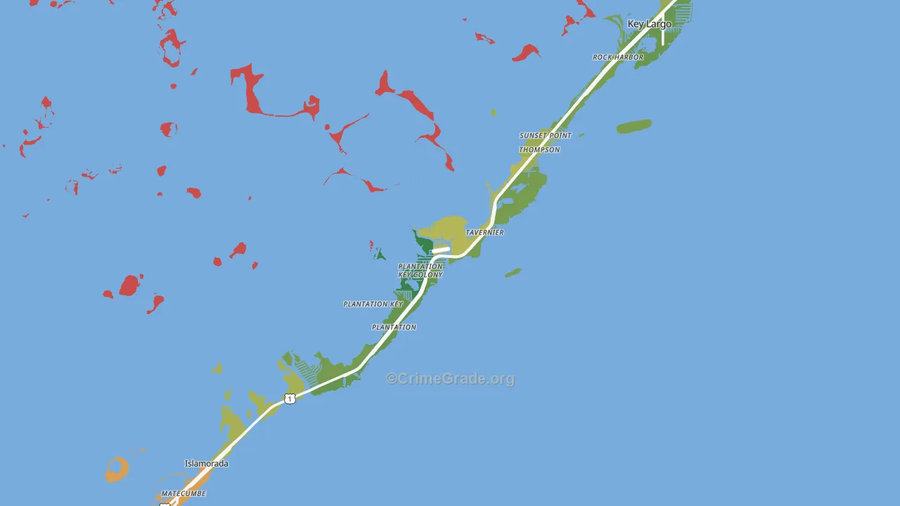 Tavernier, FL Map of Vandalism Rates