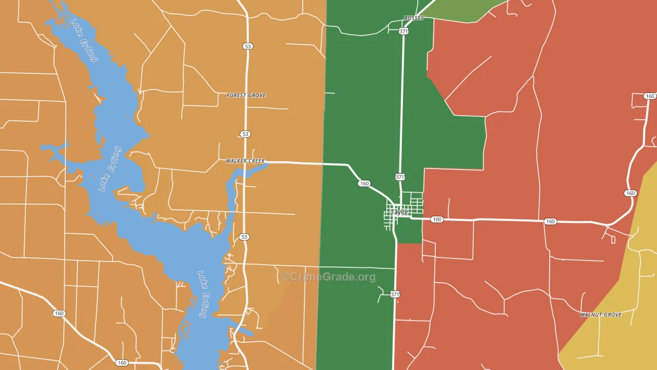 Taylor, AR Map of Vandalism Rates