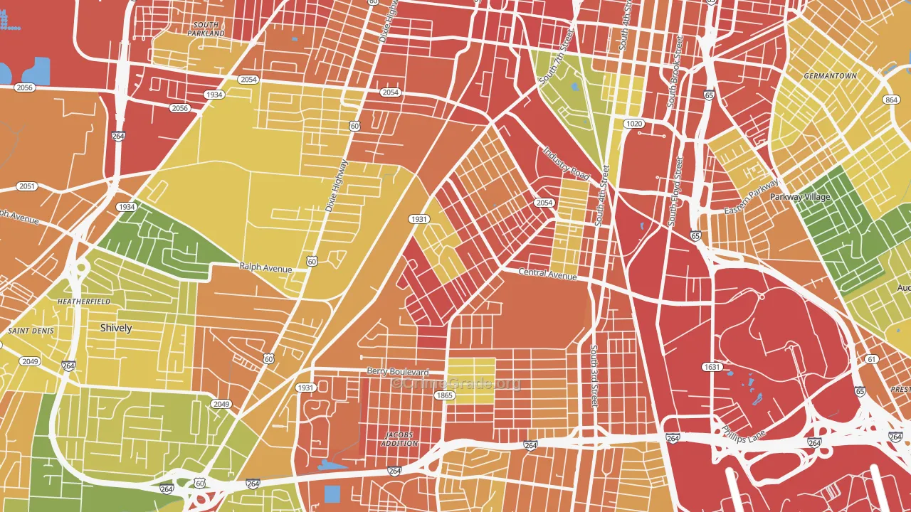 Taylor Berry, Louisville, KY Map of Vandalism Rates