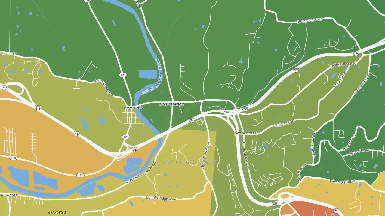 Taylor Creek, OH Map of Vandalism Rates
