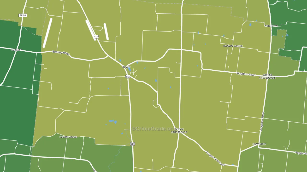 Taylor Crossroads, TN Map of Vandalism Rates
