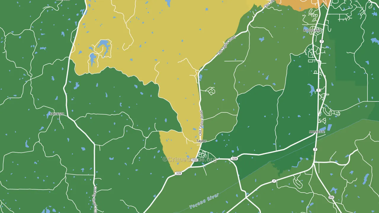 Taylor, MS Map of Vandalism Rates