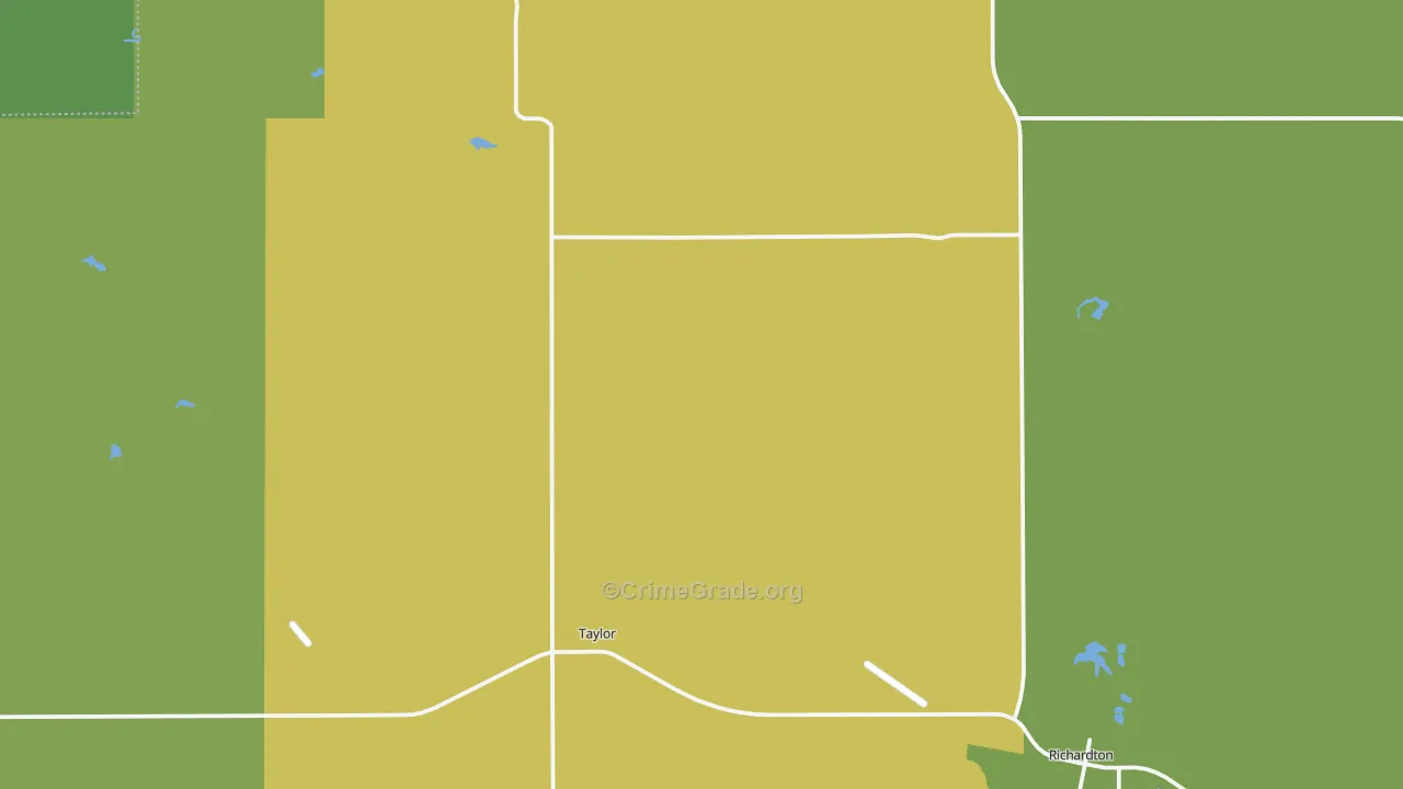 Taylor, ND Map of Vandalism Rates