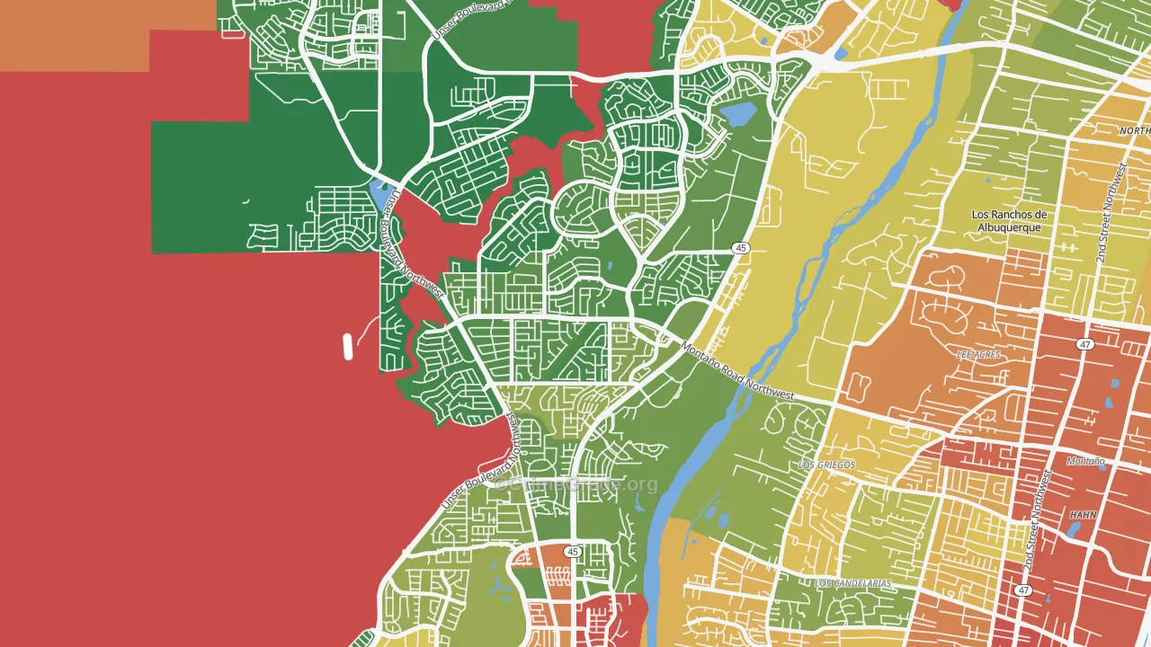 Taylor Ranch, Albuquerque, NM Map of Vandalism Rates