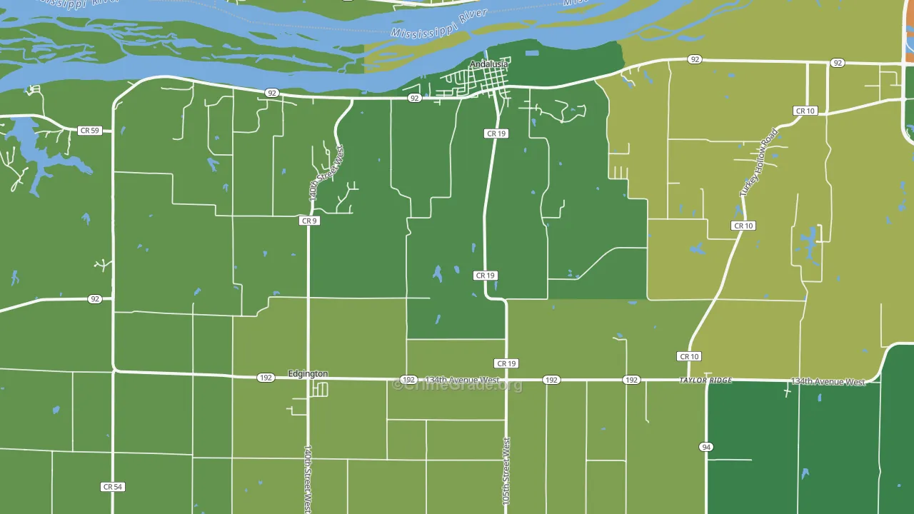 Taylor Ridge, IL Map of Vandalism Rates