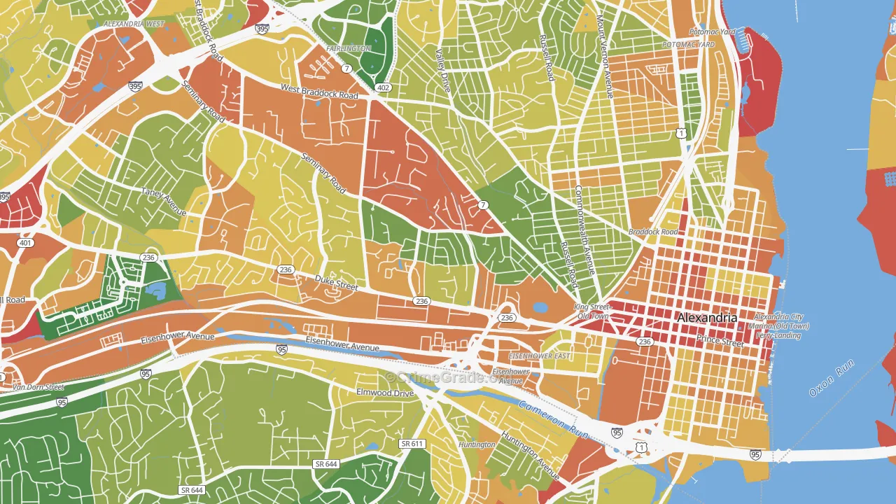 Taylor Run, Alexandria, VA Map of Vandalism Rates