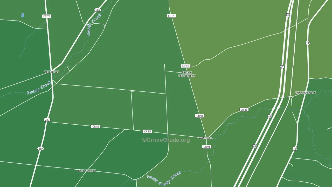 Taylor Settlement, NY Map of Vandalism Rates