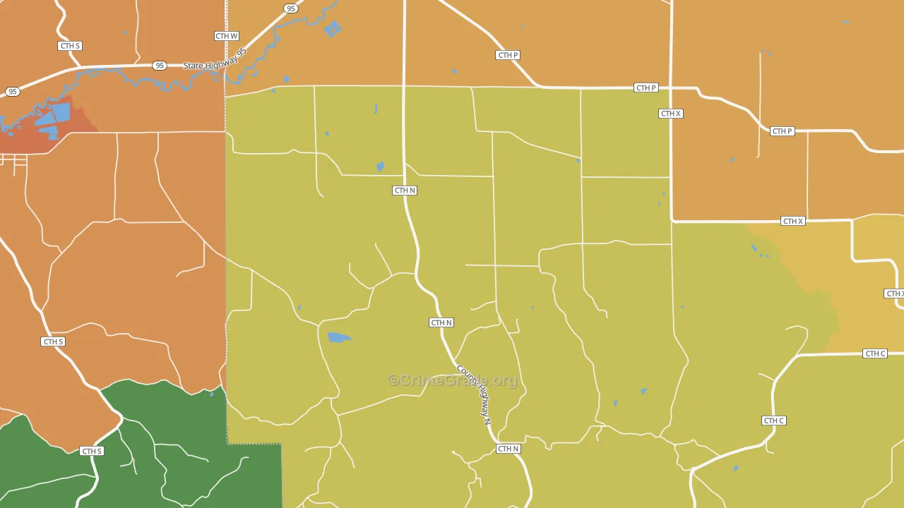 Taylor, WI Map of Vandalism Rates