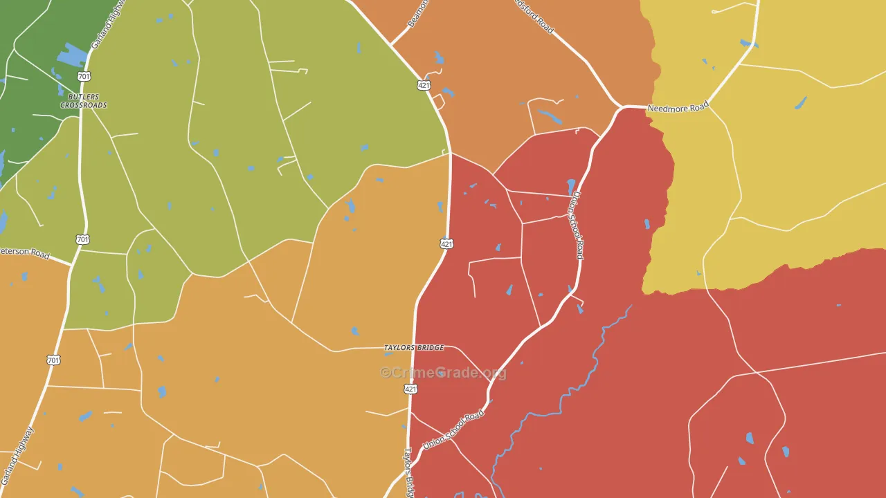 Taylors Bridge, NC Map of Vandalism Rates