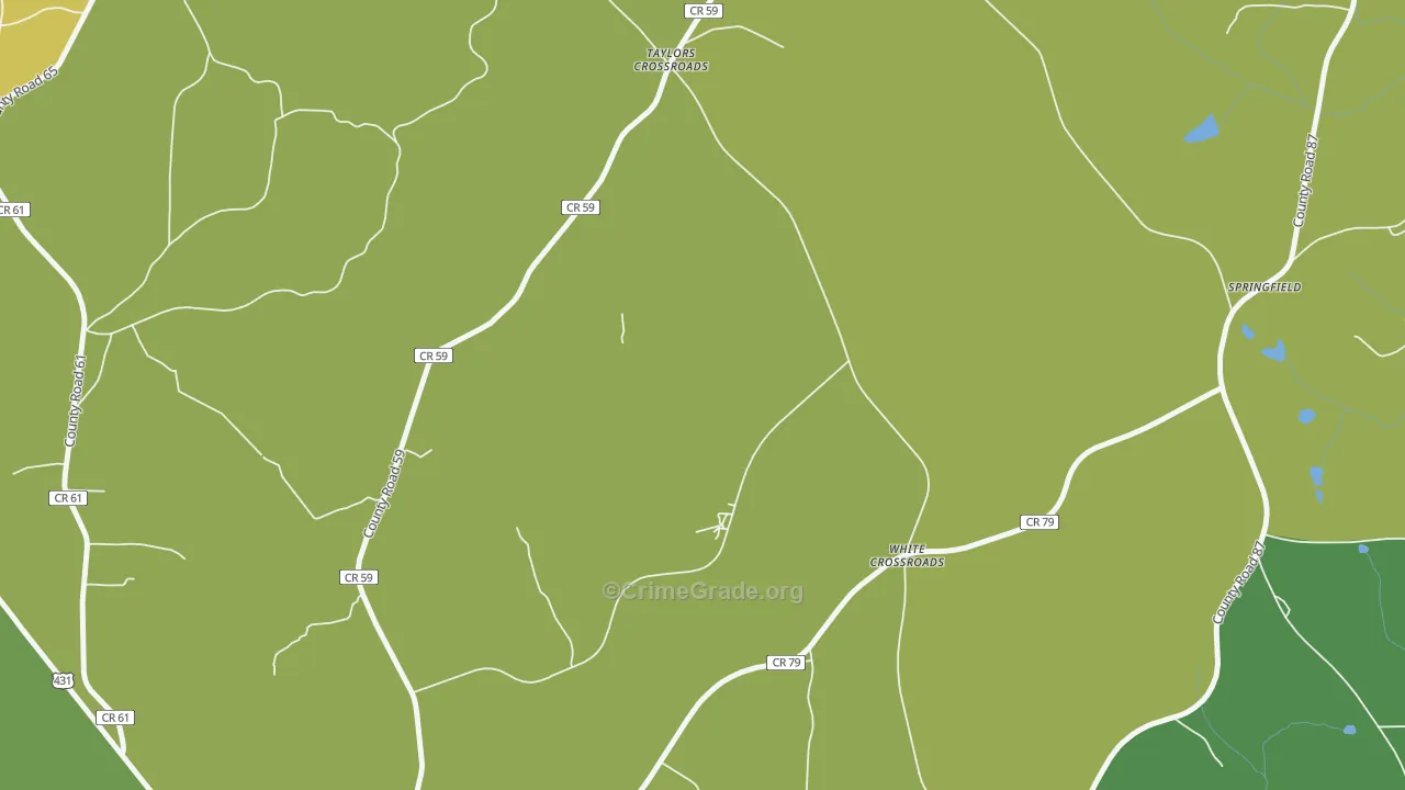 Taylors Crossroads, AL Map of Vandalism Rates