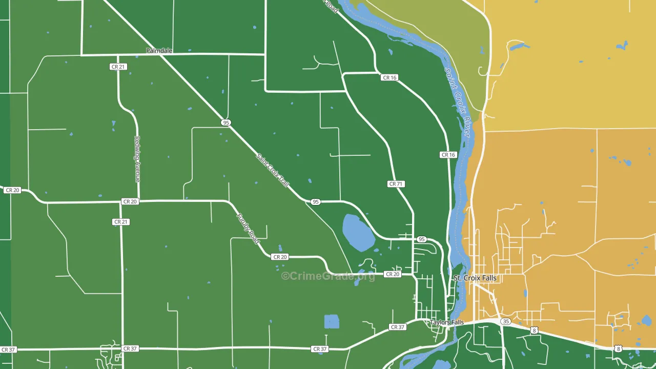 Taylors Falls, MN Map of Vandalism Rates