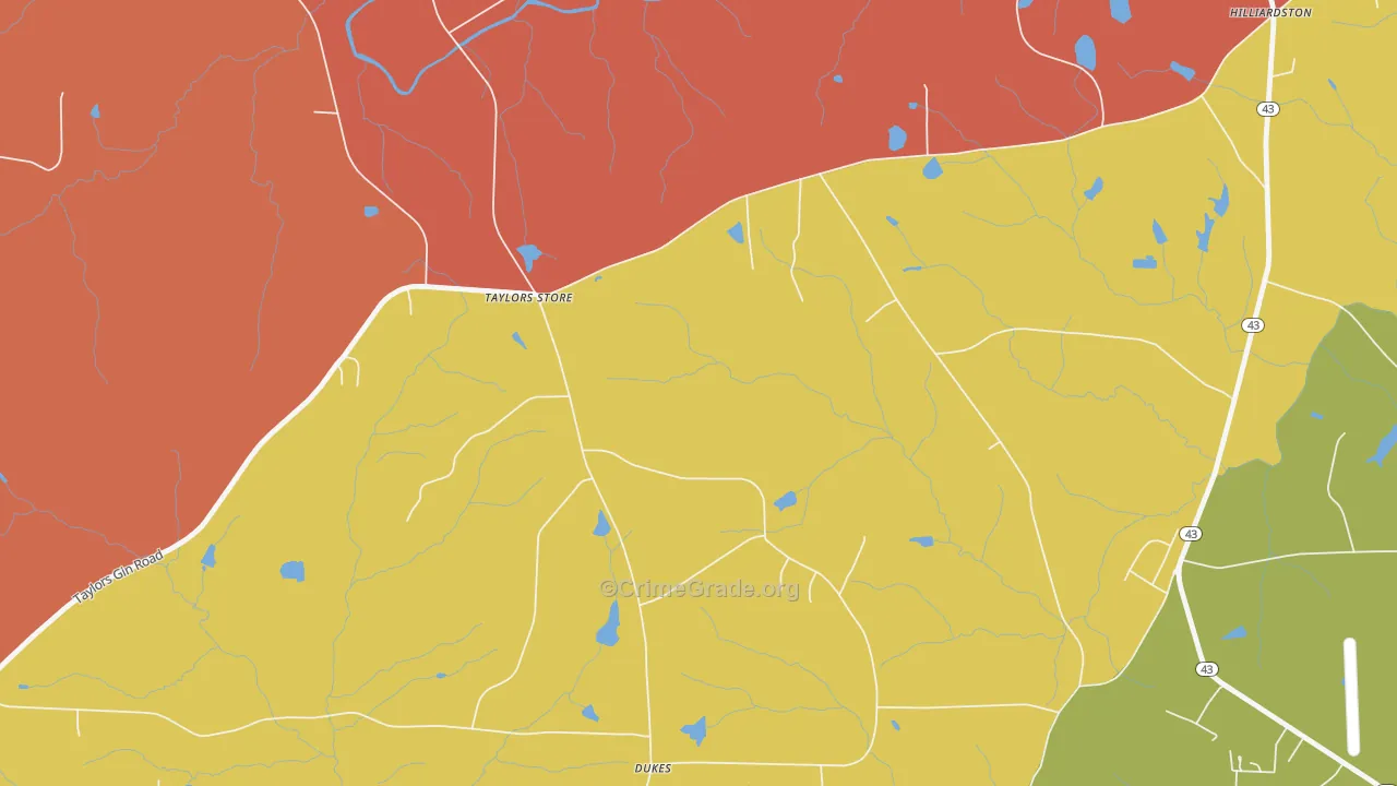 Taylors Store, NC Map of Vandalism Rates