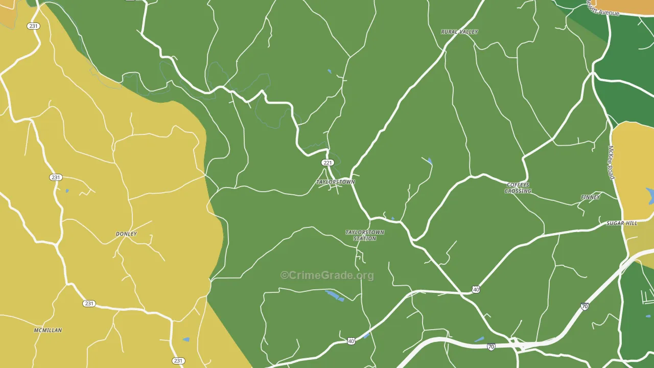 Taylorstown, PA Map of Vandalism Rates